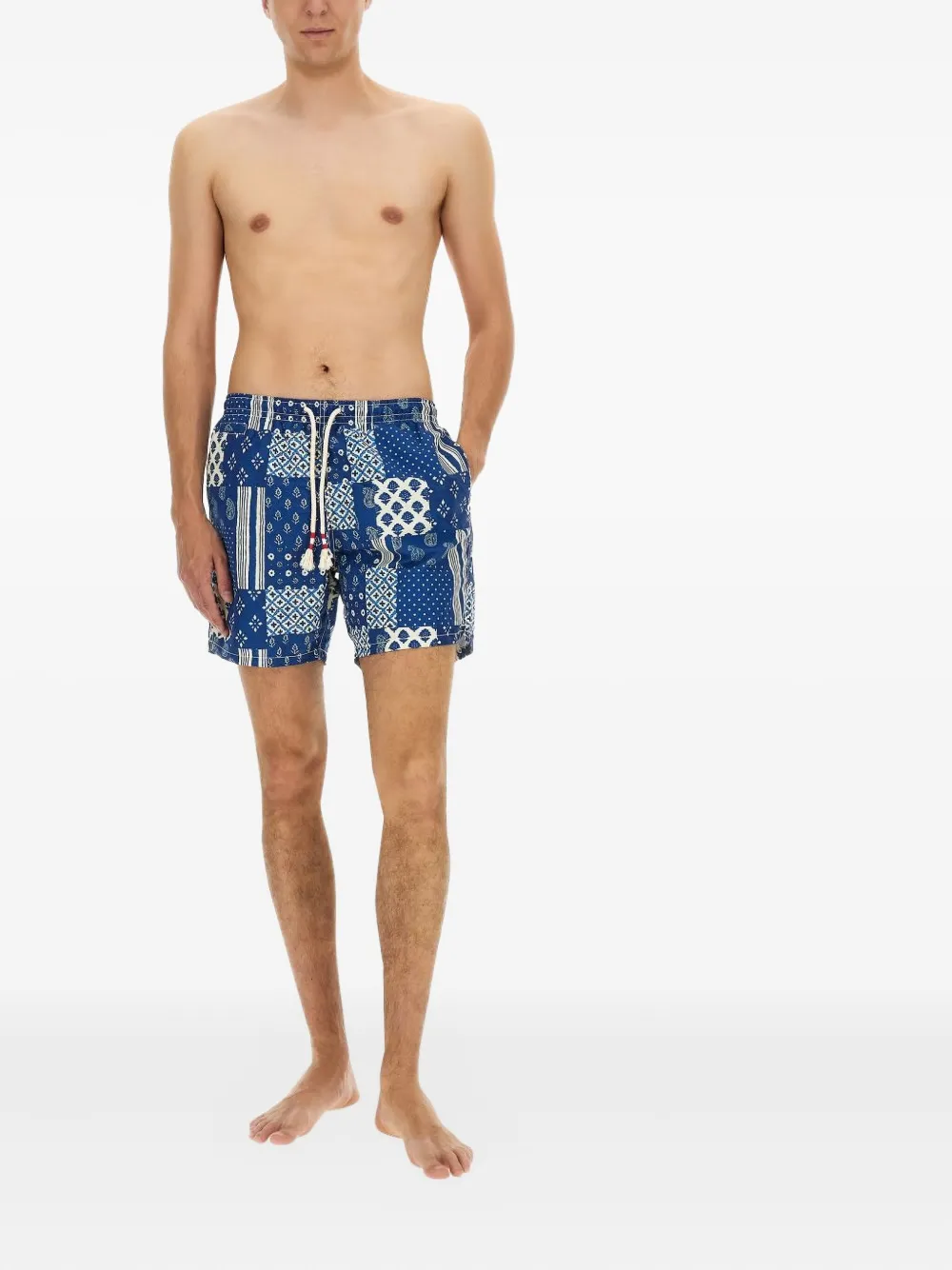 MC2 Saint Barth patchwork-pattern swim shorts Blauw