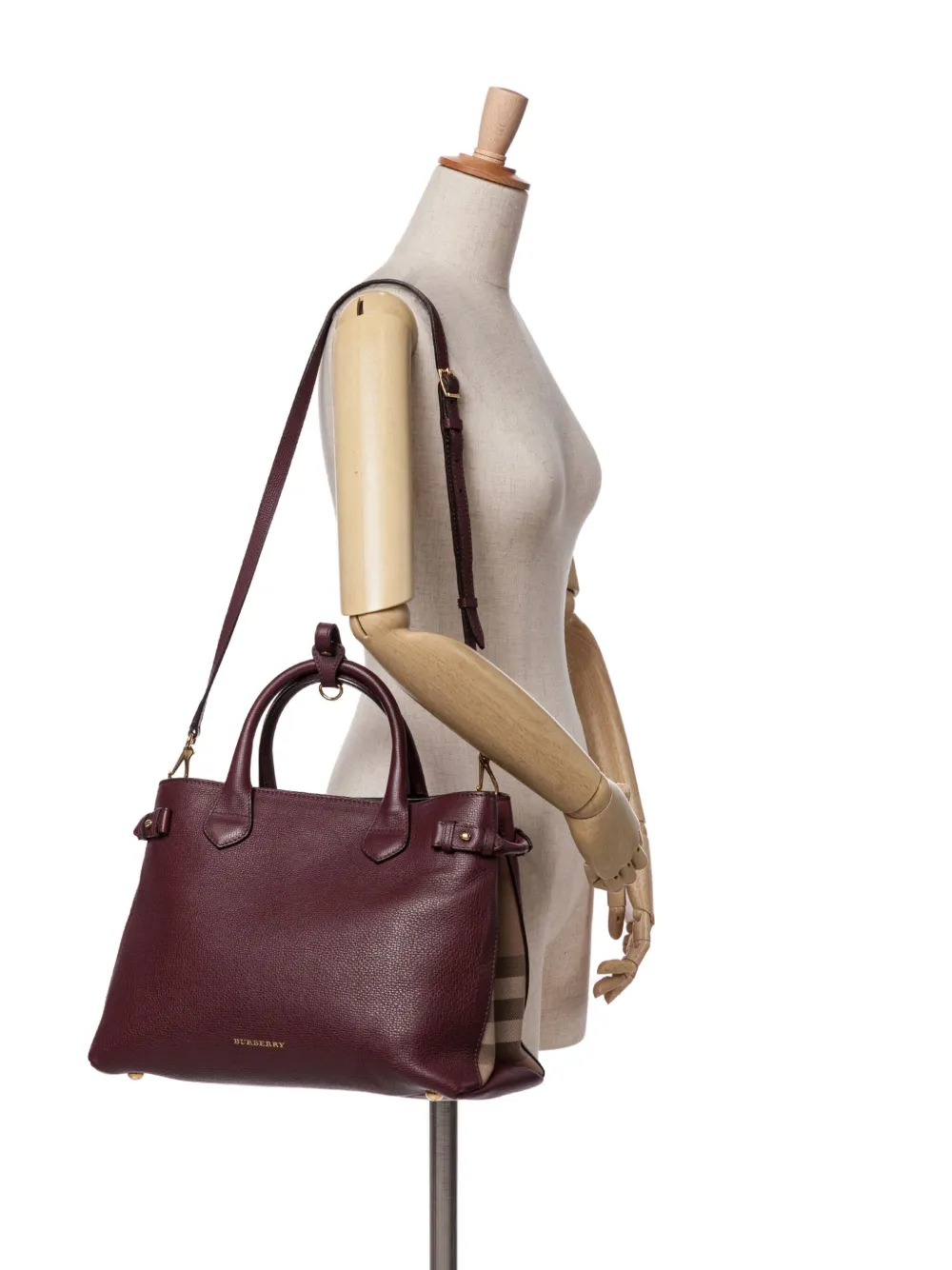 Burberry Pre-Owned 2000-2024 Medium Leather and House Check Banner satchel | Pre-Owned | Image 2