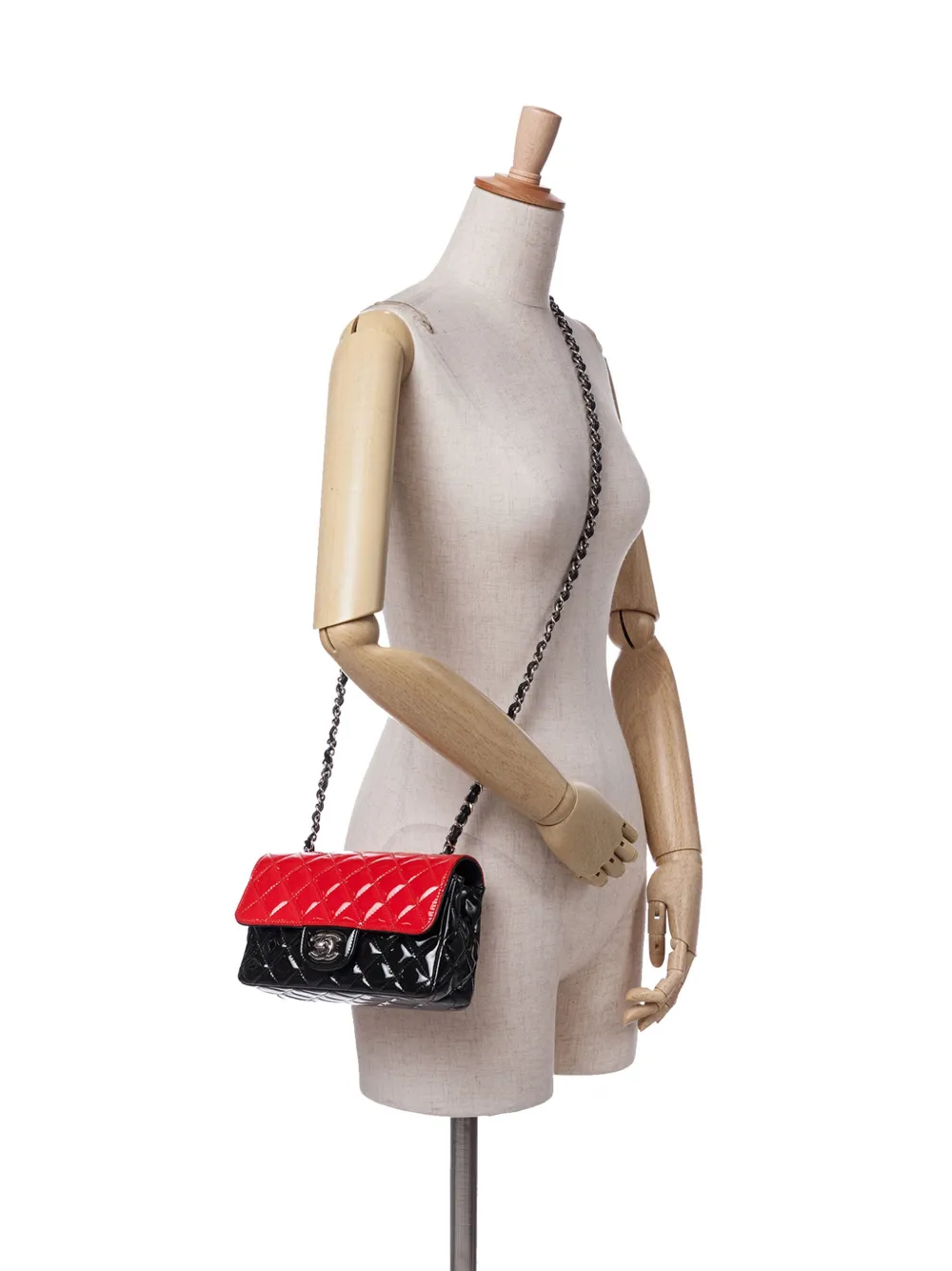 CHANEL Pre-Owned 2019 Mini Rectangular Bicolor Patent Single Flap crossbody bag | Pre-Owned | Image 2