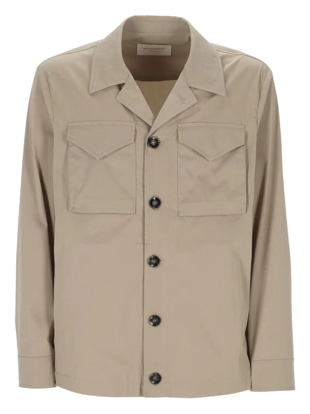 OFFICINA 36 Katoenen shirtjack Beige