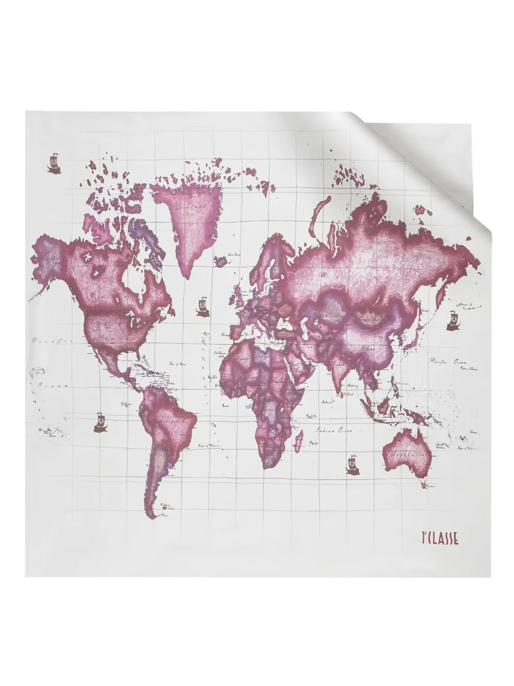 world map-print scarf