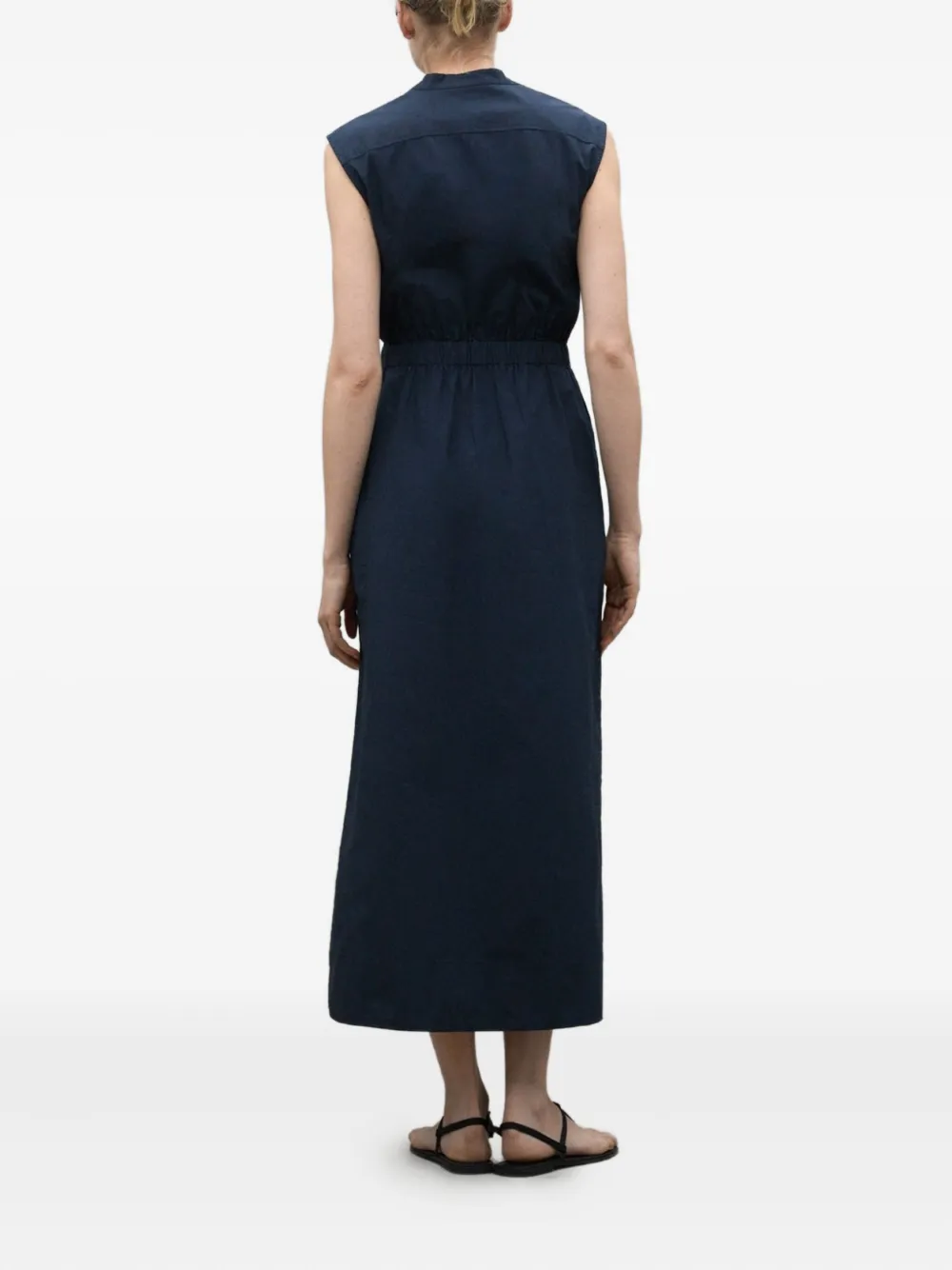 Ecoalf Mika button-down mouwloze maxi-jurk - Blauw