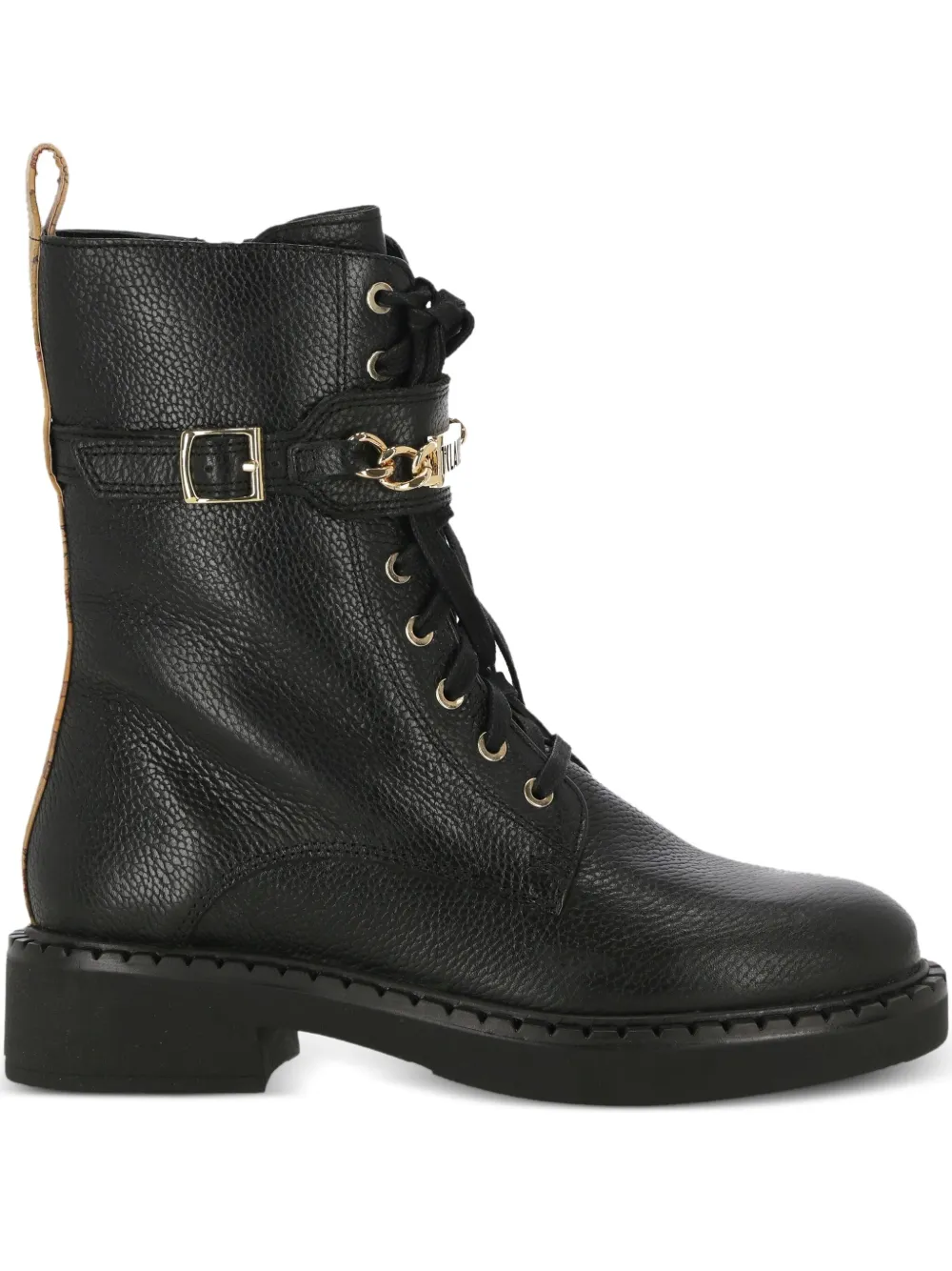 ALVIERO MARTINI 1° CLASSE leather combat boots Black