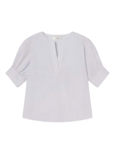 FRAME puff-sleeve striped top