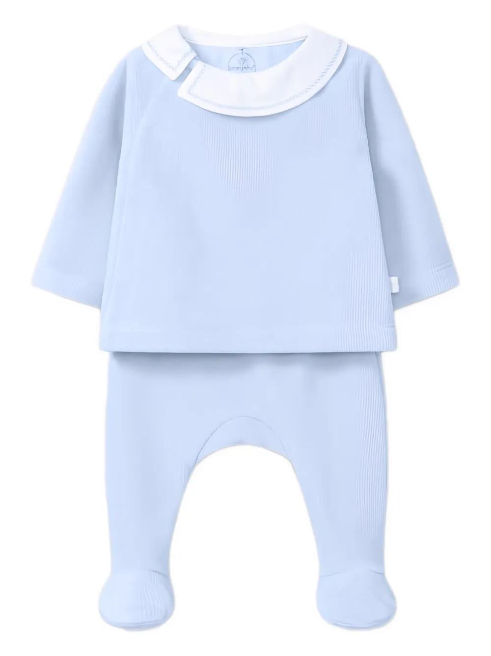 LARANJINHA collared long-sleeve top and footed trousers | Blue | Image 1
