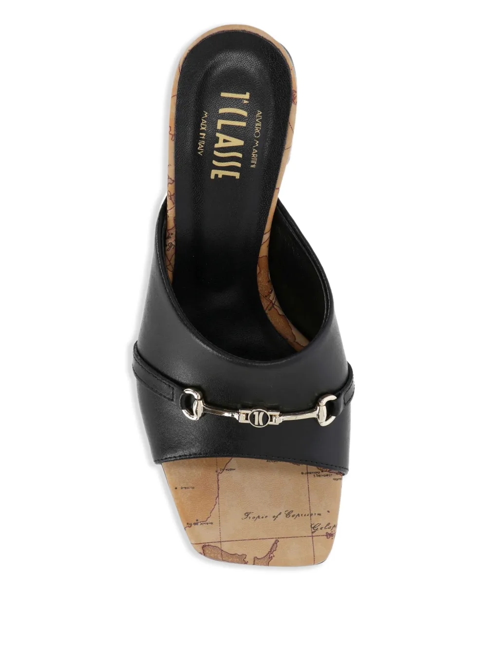ALVIERO MARTINI 1° CLASSE 65mm leather sandals Black