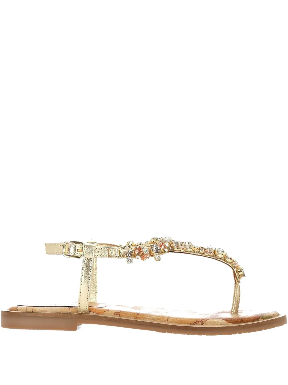 ALVIERO MARTINI 1° CLASSE BEADED T-STRAP FLAT SANDALS