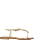 ALVIERO MARTINI 1° CLASSE beaded T-strap flat sandals - Neutrals
