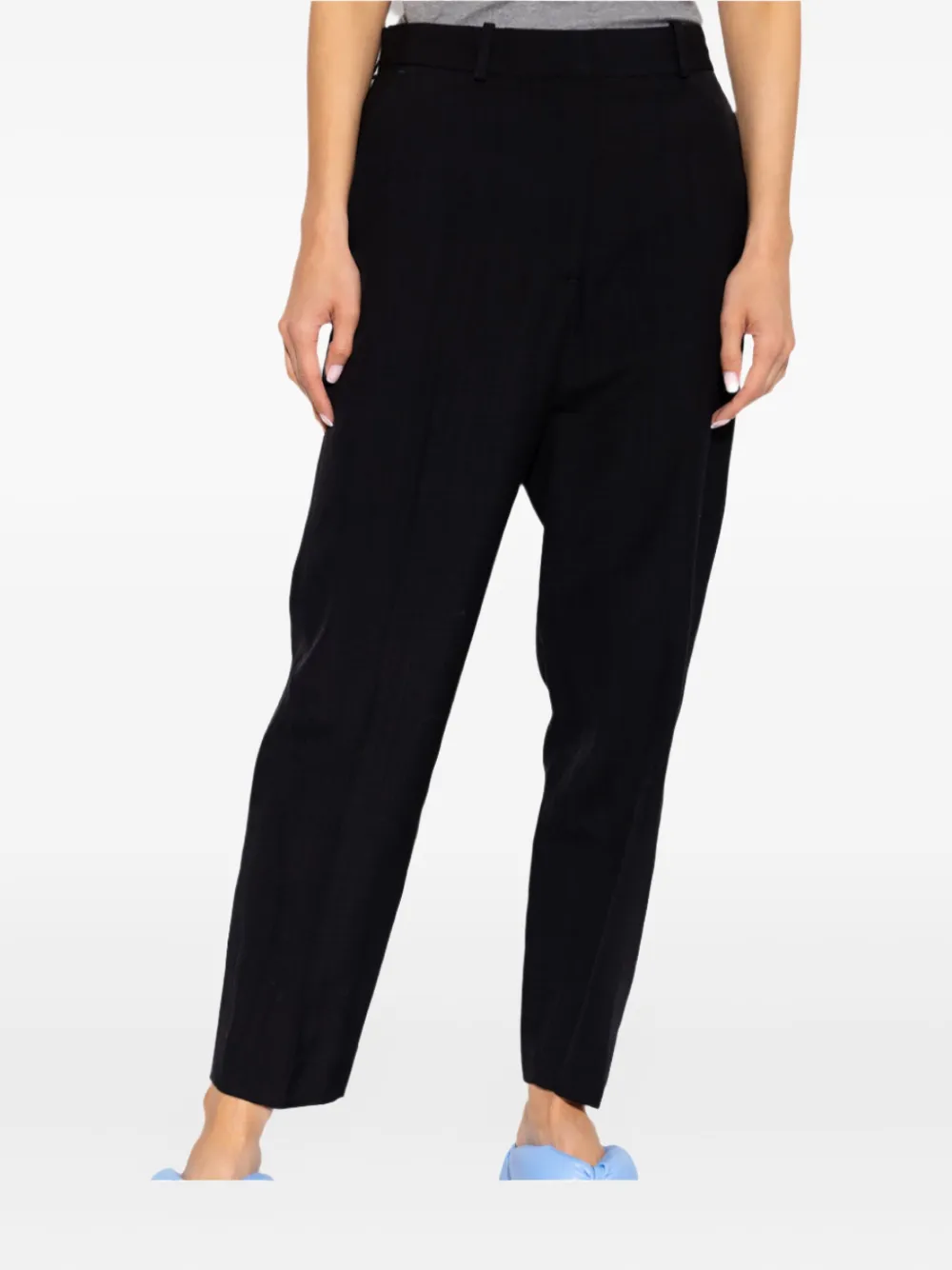 TOTEME high-waisted tapered trousers Zwart