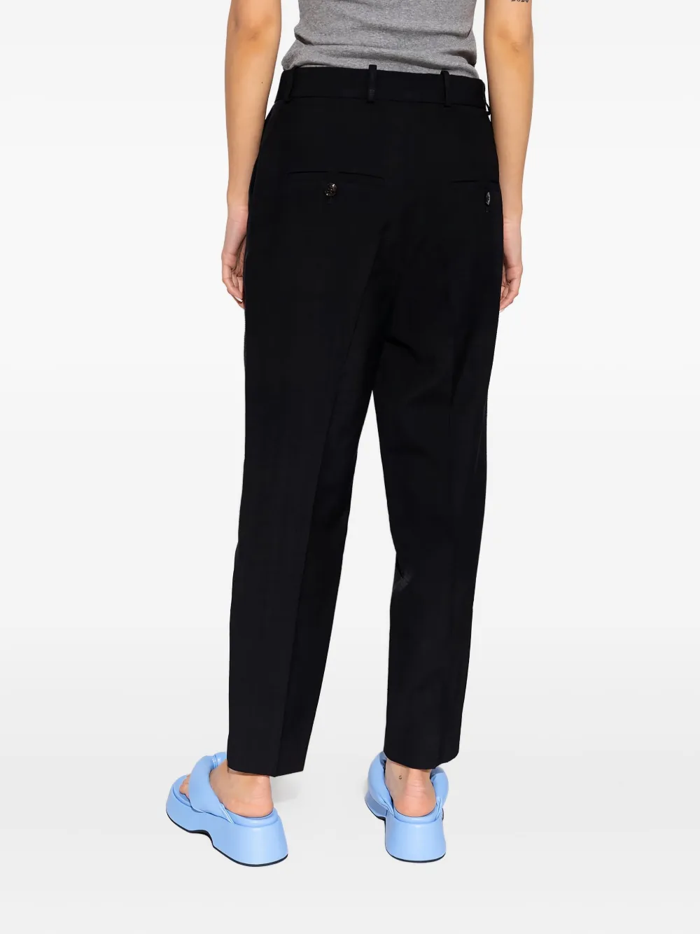 TOTEME high-waisted tapered trousers Zwart