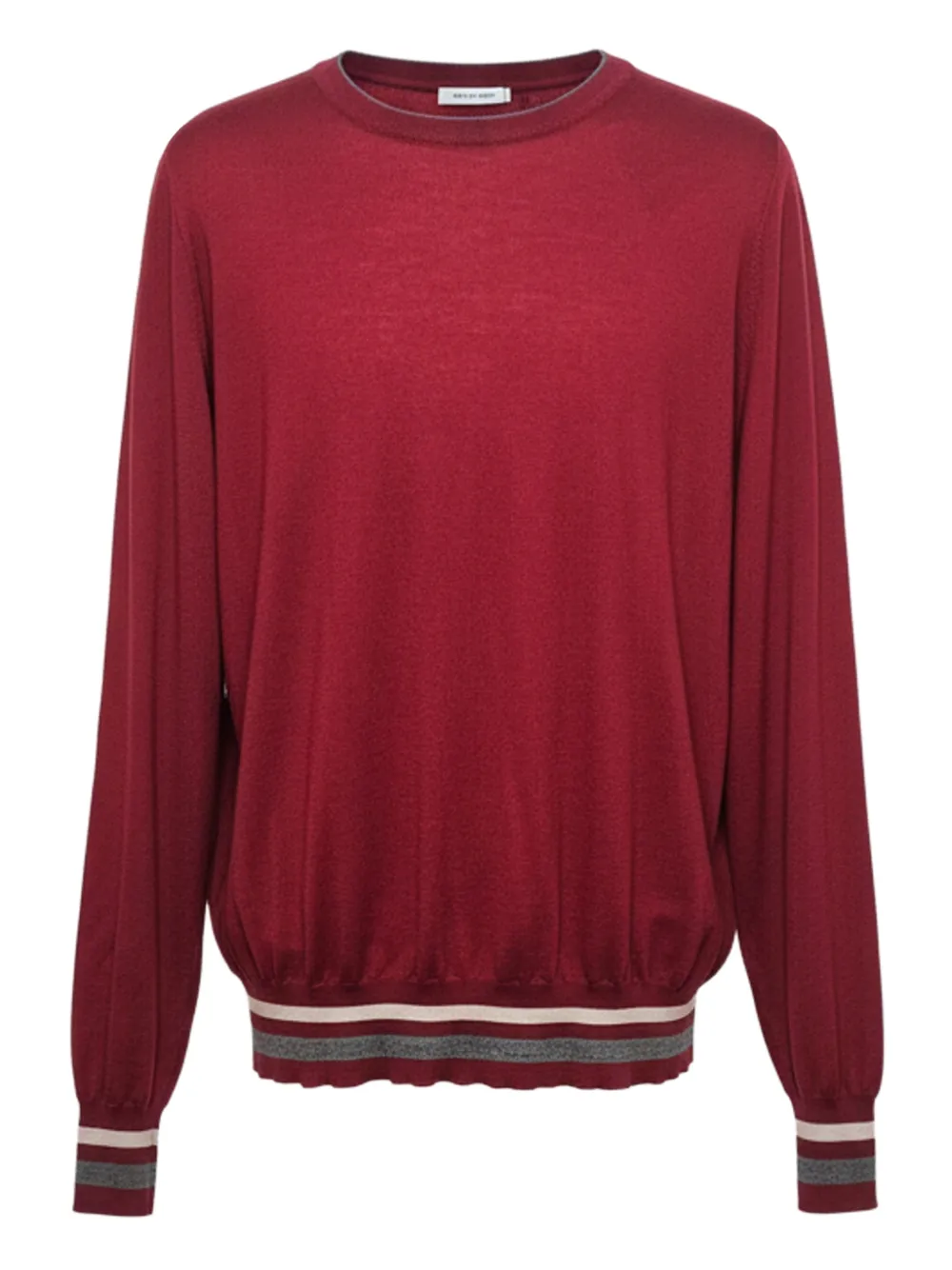 Brunello Cucinelli Maglione con dettaglio a righe - Rosso