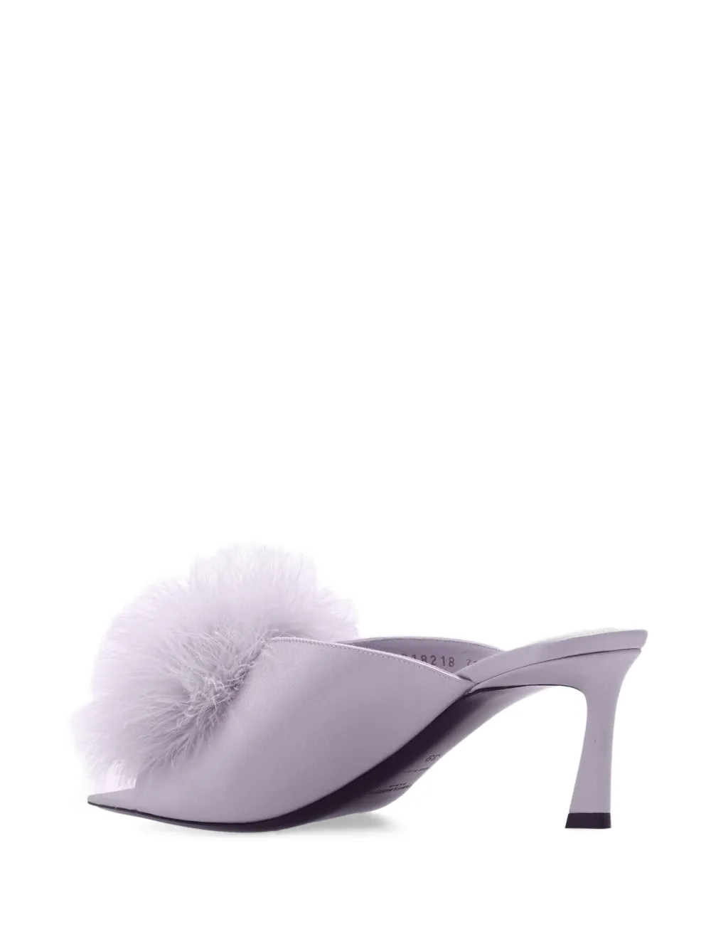 Saint Laurent Feather Detail Heeled Sandals In Purple