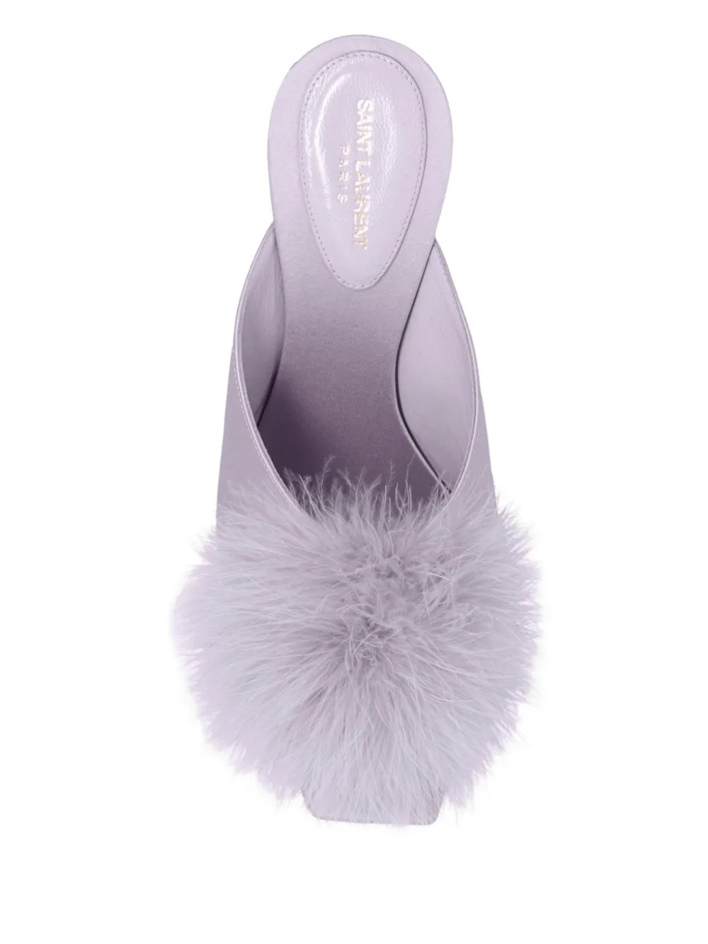Saint Laurent Feather Detail Heeled Sandals In Purple