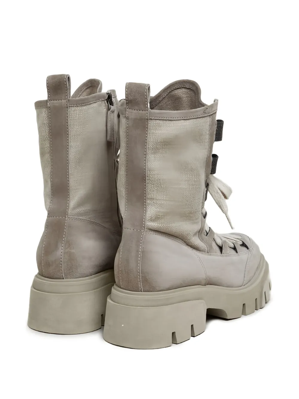 Brunello Cucinelli lace-up combat boots Grey