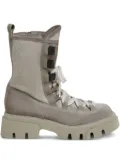 Brunello Cucinelli lace-up combat boots - Grey