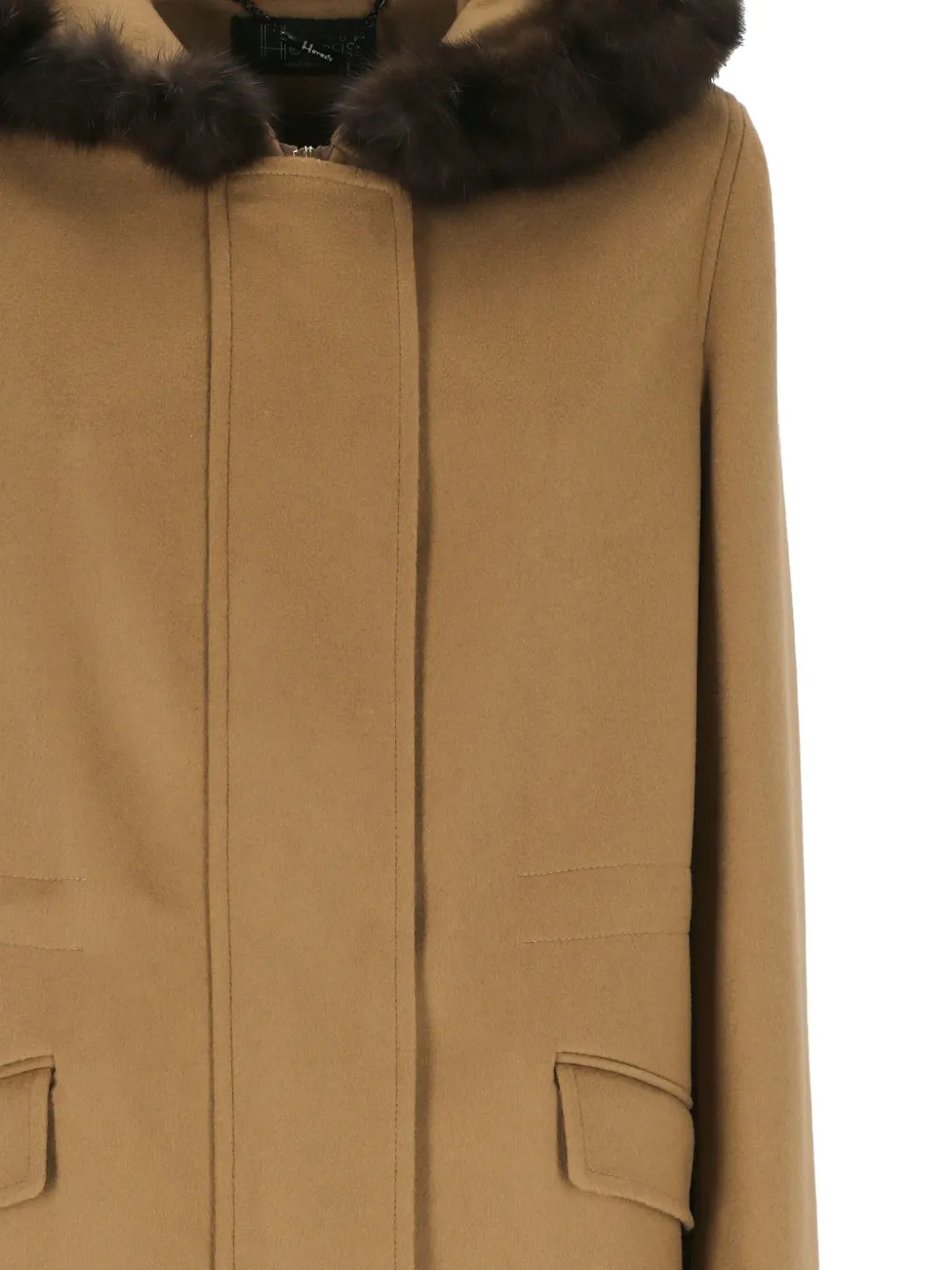 HERESIS Scheerwollen trenchcoat Bruin
