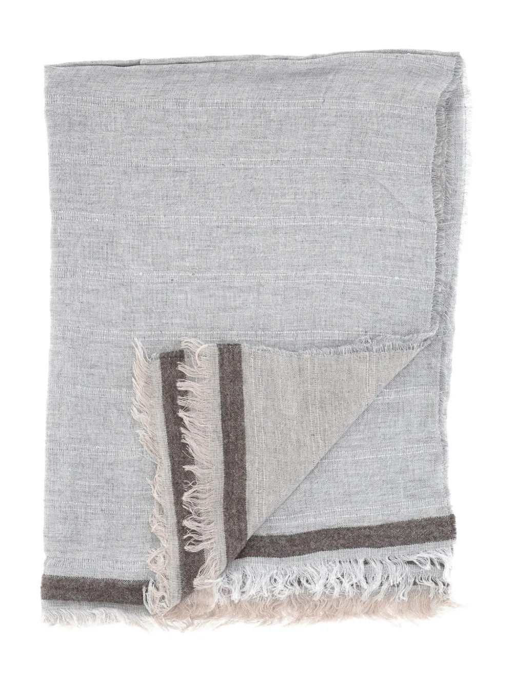 Gran Sasso frayed-edge scarf | Grey | Image 1