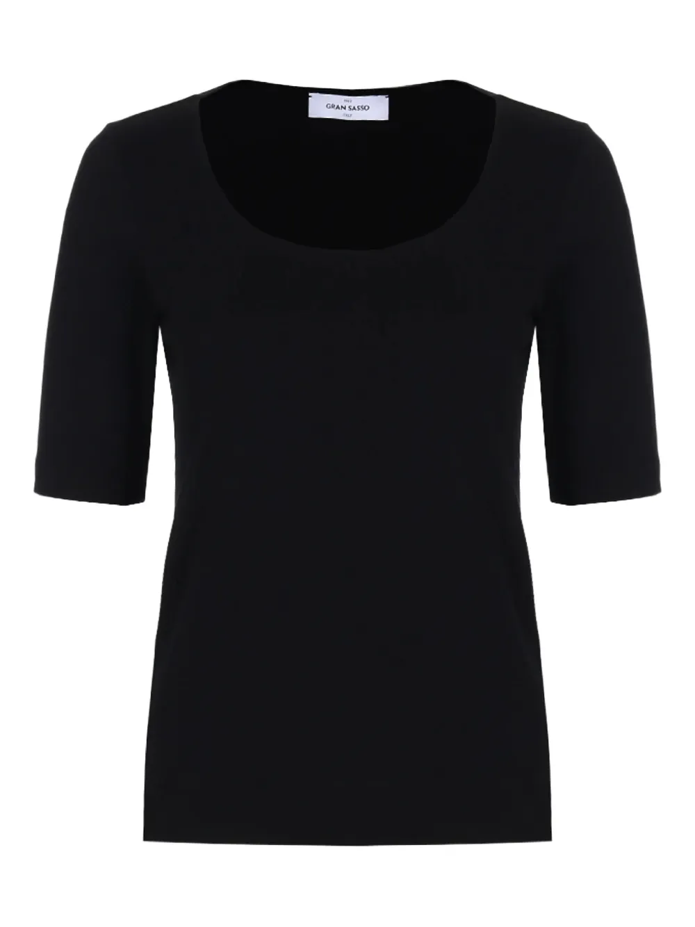 Gran Sasso scoop-neck short-sleeve top | Black | Image 1