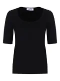 Gran Sasso scoop-neck short-sleeve top - Black