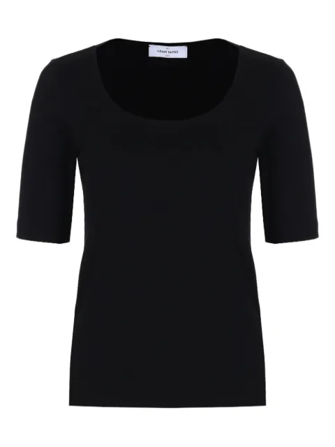Gran Sasso scoop-neck short-sleeve top