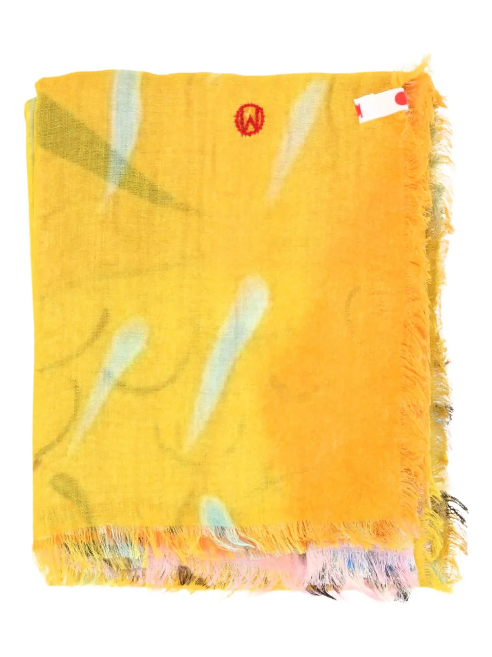 TALKING WALLS graphic-print scarf | Yellow | Image 1