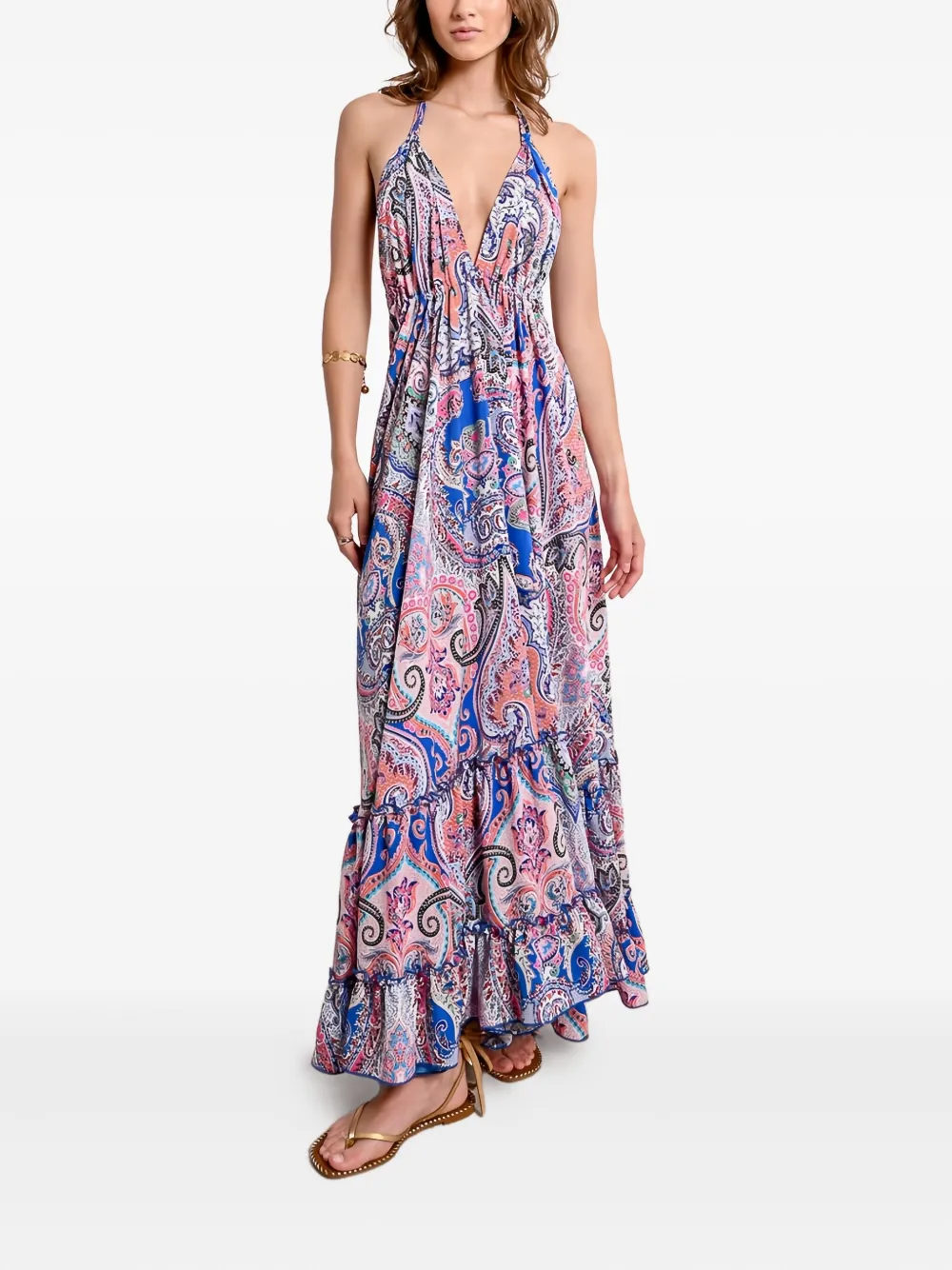 Molly Bracken paisley-print halter-neck maxi dress | Blue | Image 1