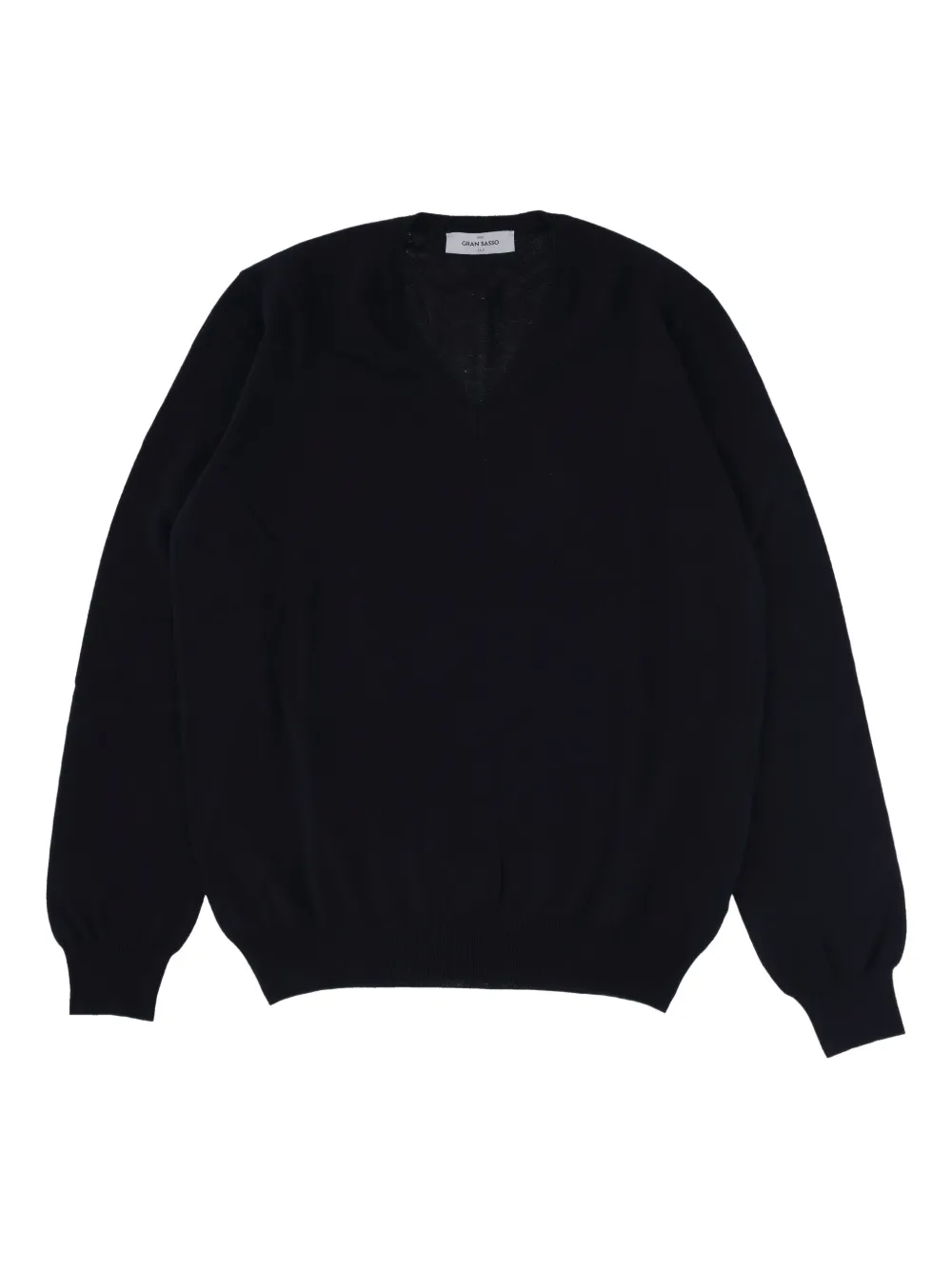 Gran Sasso v-neck cotton sweater - Zwart