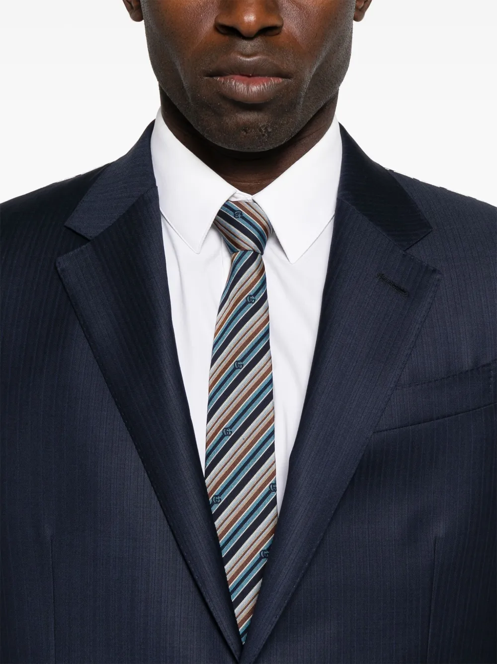 Zegna Gestreept pak Blauw