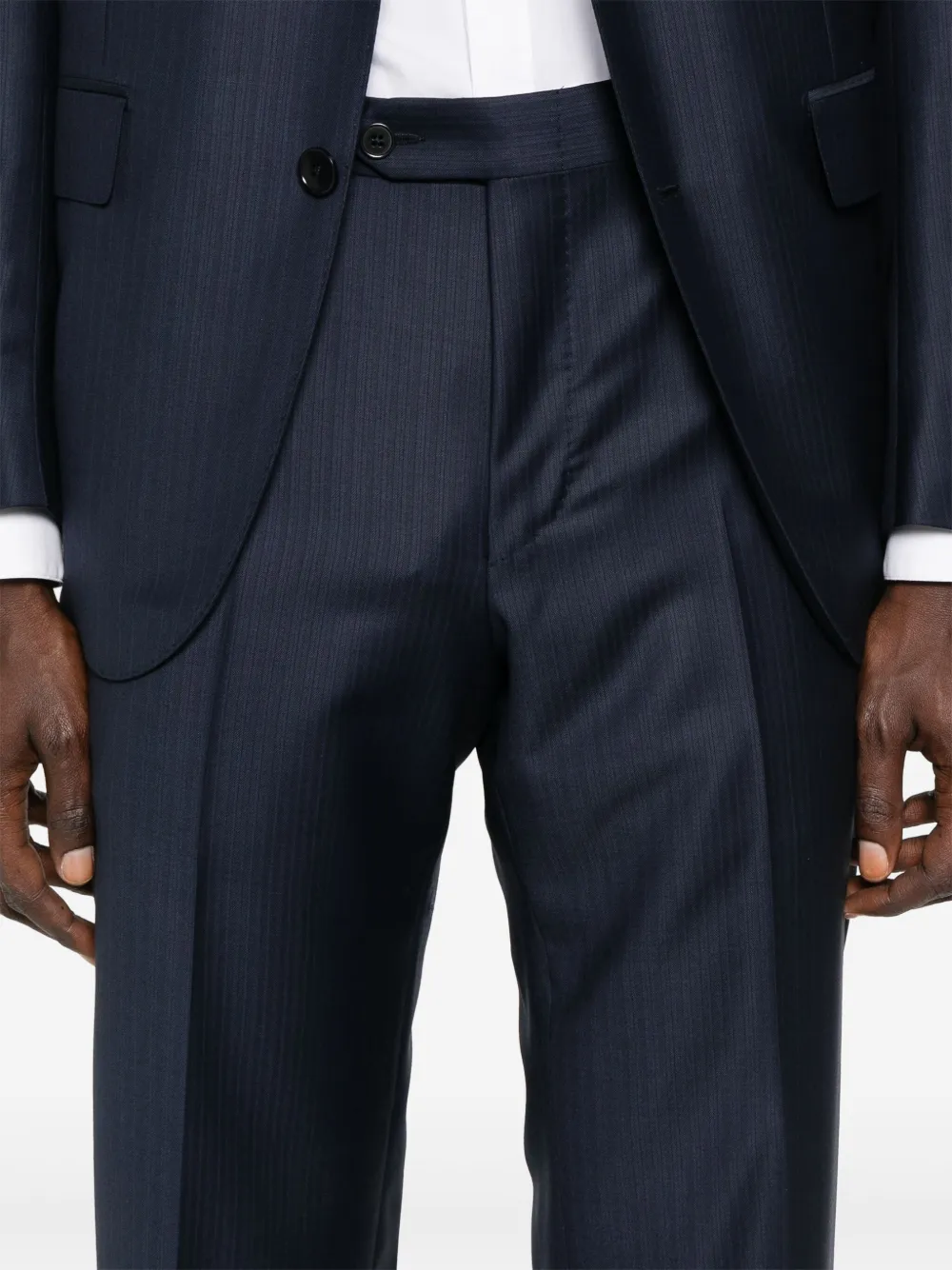 Zegna Gestreept pak Blauw