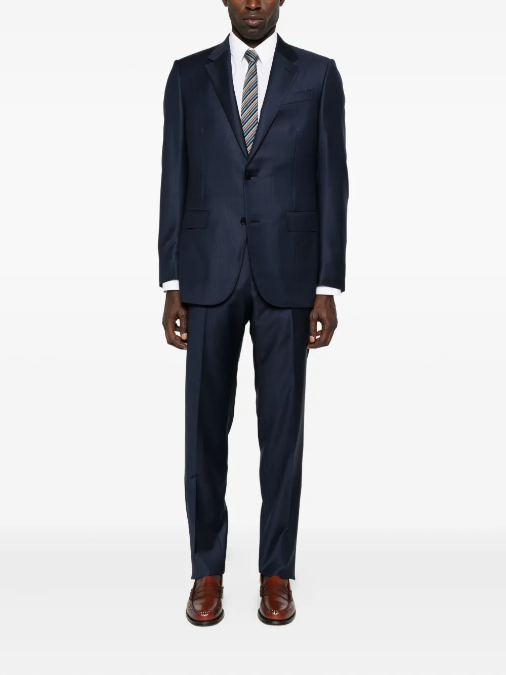 Zegna Gestreept pak Blauw
