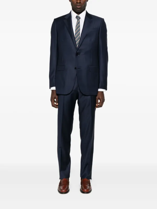 Zegna ストライプ スーツ | ブルー | FARFETCH JP