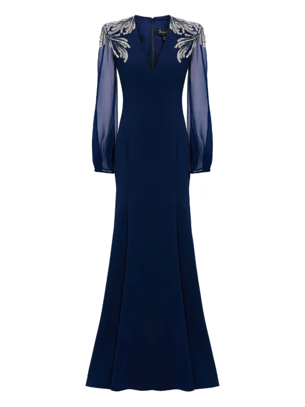 jenny packham gowns & formal dresses Charisma embellished crpe gown in black - Jenny Packham