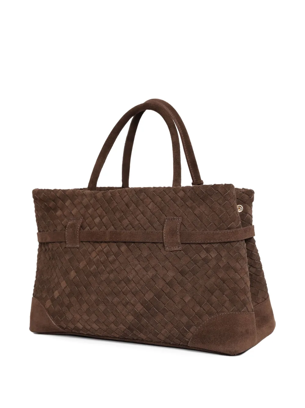 Sarah Chofakian Entrelazo woven suede tote bag - Bruin
