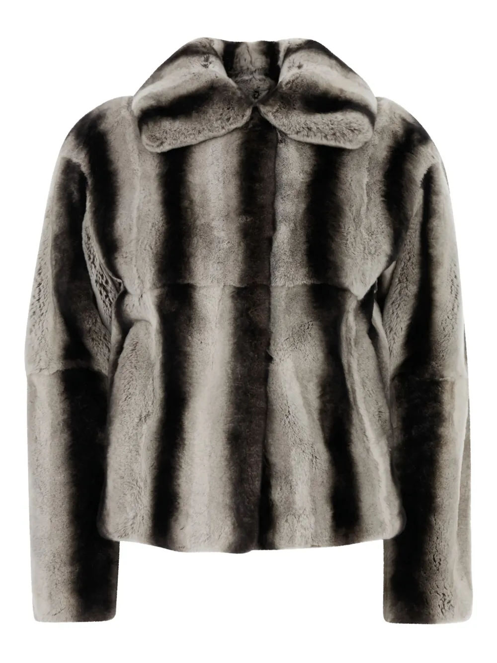 Yves Salomon striped jacket Wit