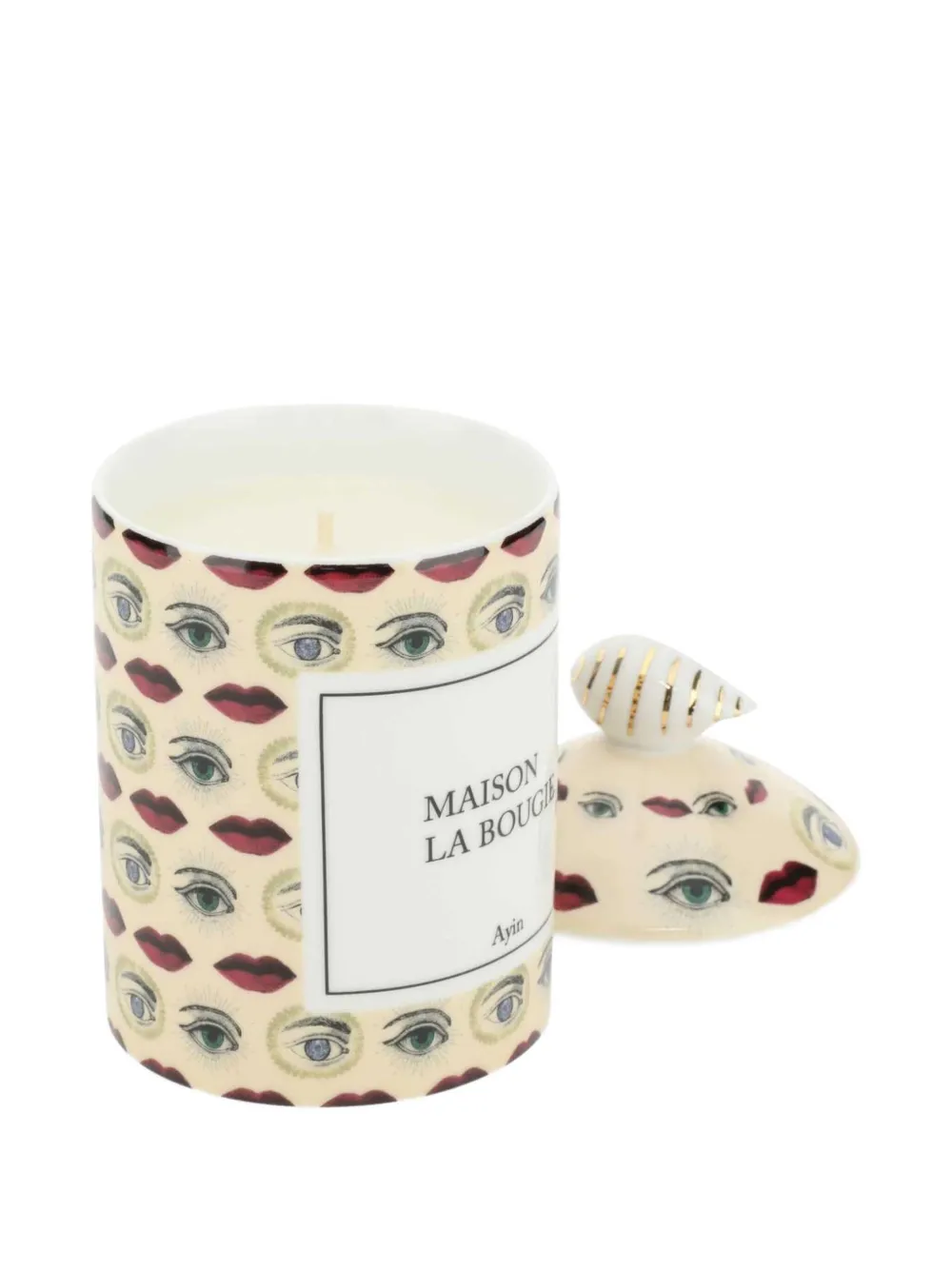 Maison La Bougie logo-print candle - Beige