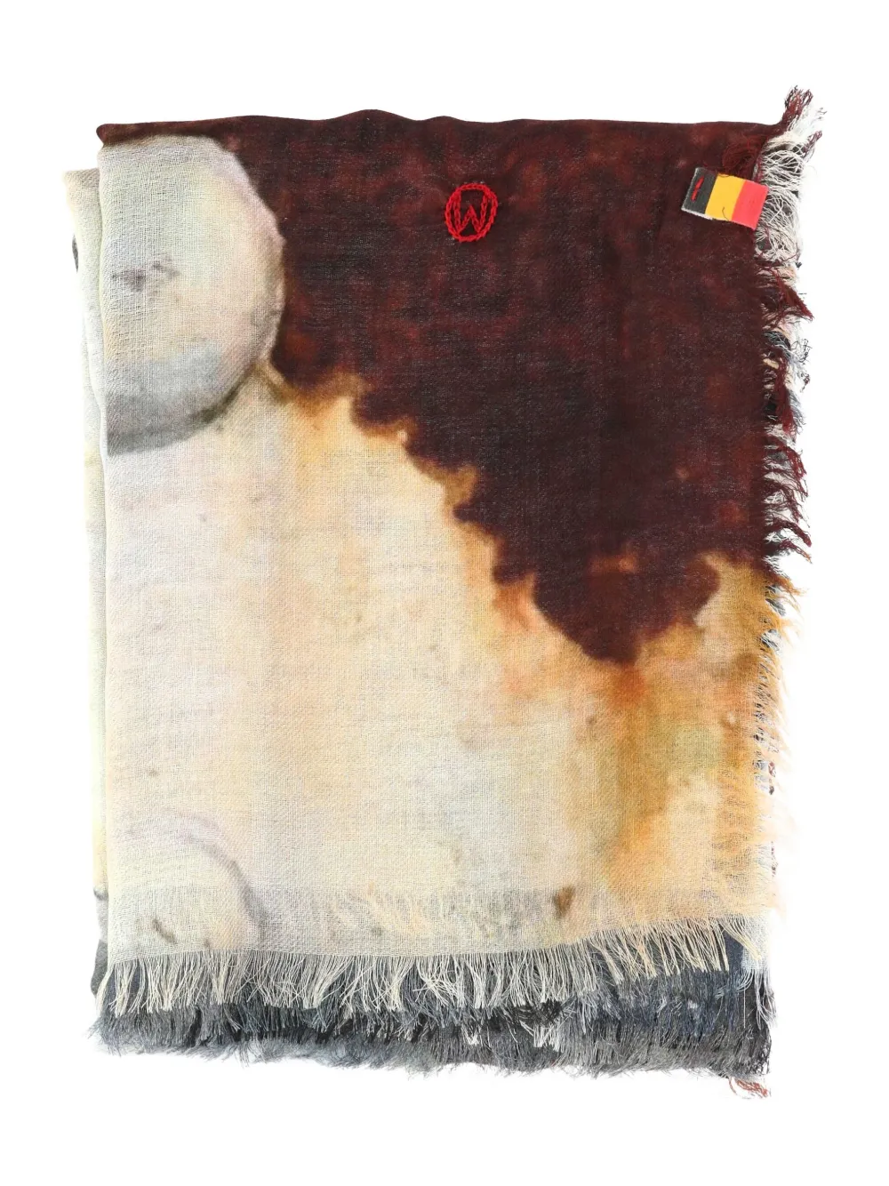 TALKING WALLS silk scarf - グレー TALKING WALLS silk scarf - グレー
