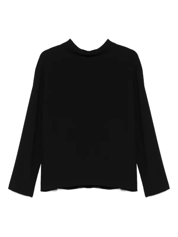 Carven Long Sleeve Blouse in Black
