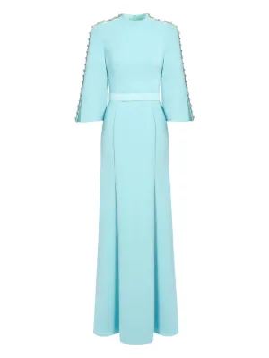 Jenny Packham Rhinestone-embellished Maxi Dress - Blue