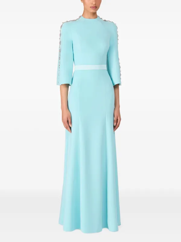 jenny packham light blue dress Making an iconic entrance. @parishilton selects Jenny Packhams Thea dress.  ,  @marcduron  , Thank you Paris , #jennypackham #paris #parishilton  ##parisfashion #parisfashionweek