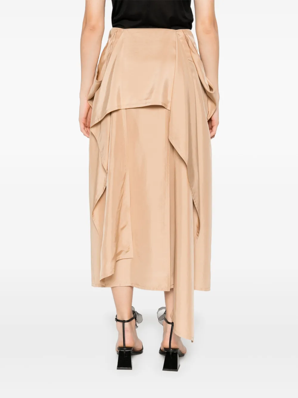 CARVEN SILK STRAIGHT SKIRT 