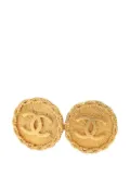 CHANEL Pre-Owned 1995 Gold Plated CC Starburst Clip On Earrings costume earrings