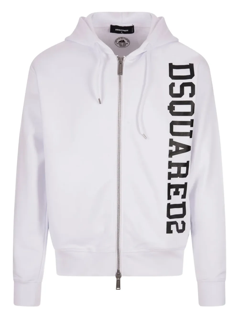 DSQUARED2 logo-detail zip-up hoodie | White | Image 1