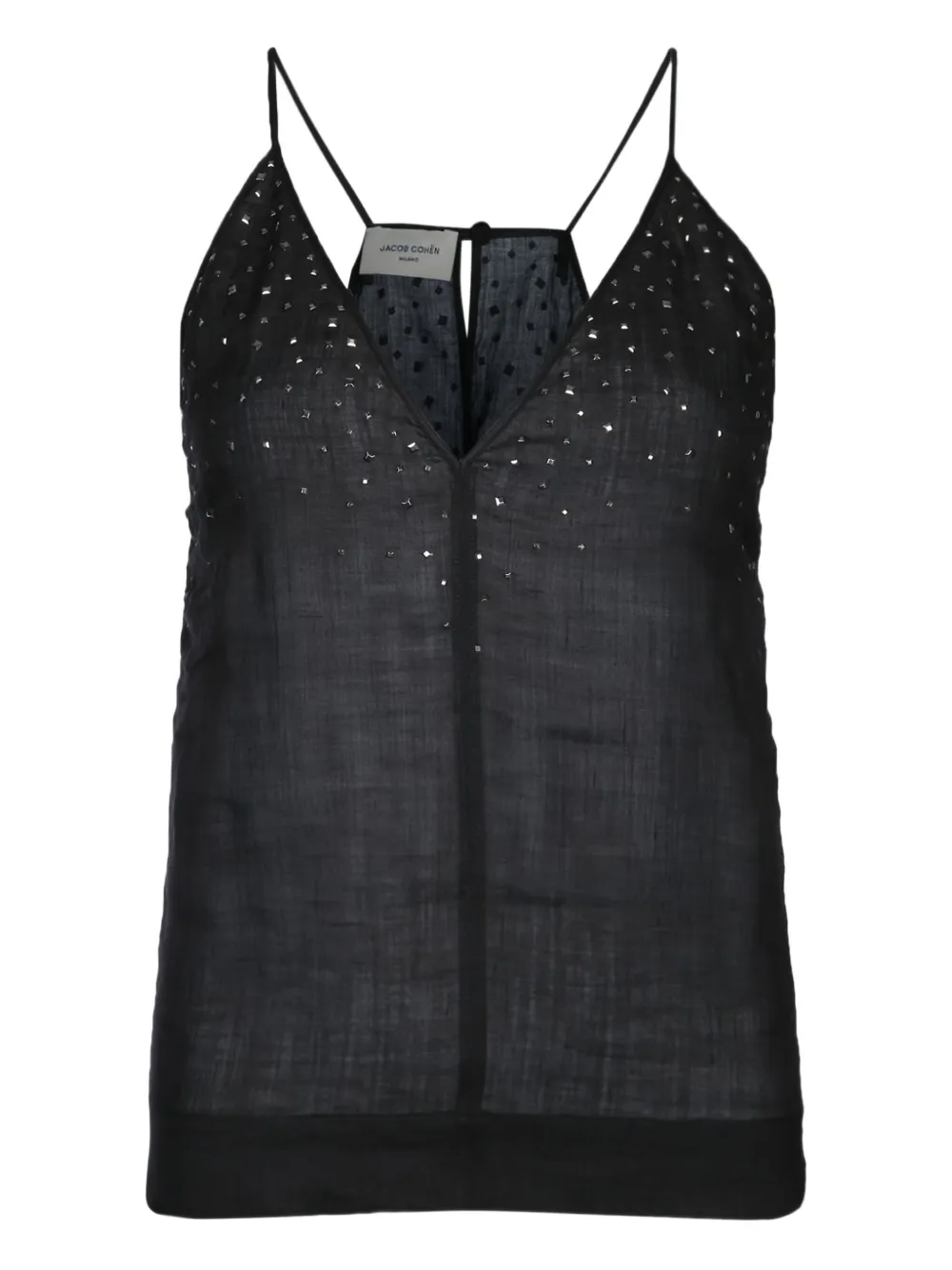 Jacob Cohën rhinestone-embellished tank top | Black | Image 1