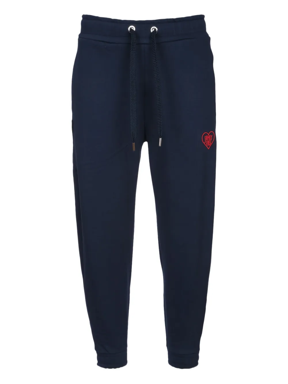 Family First Heart-embroidered Track Pants In Blue