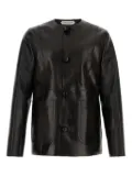 Namacheko crew-neck leather jacket - Black