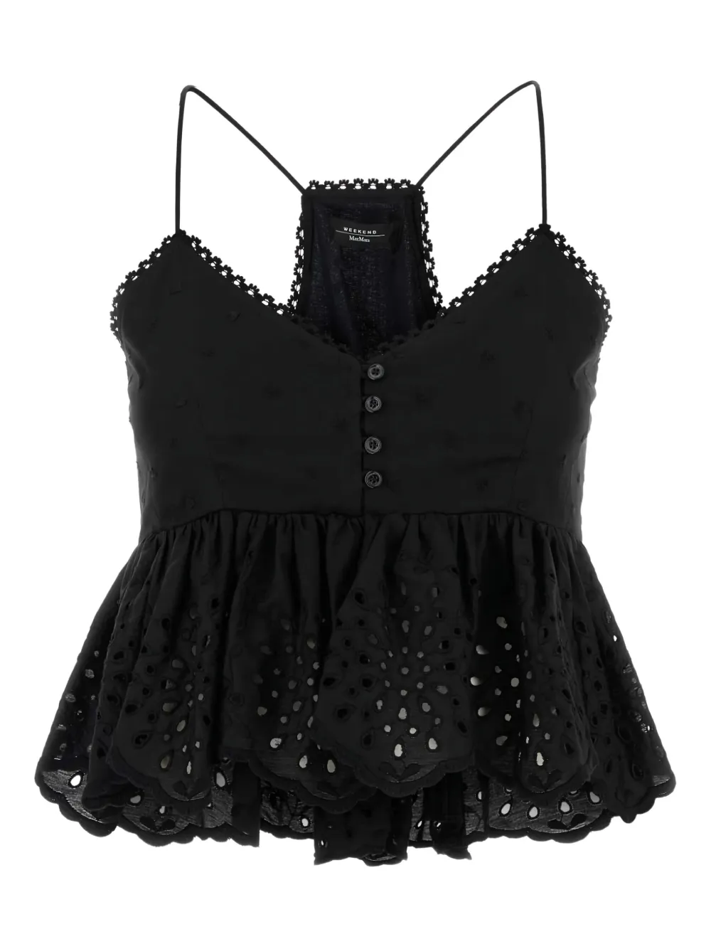 Weekend Max Mara top con bordado inglés | negro | Image 1