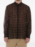Saint Laurent geometric-pattern shirt - Brown
