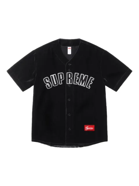 Supreme velvet baseball shirt 
