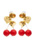 Kenneth Jay Lane Leaves & Cherry earrings - Gold