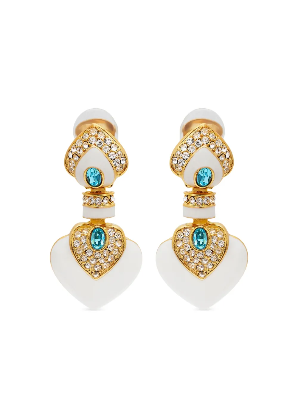 Kenneth Jay Lane Heart drop earrings | Gold | Image 1